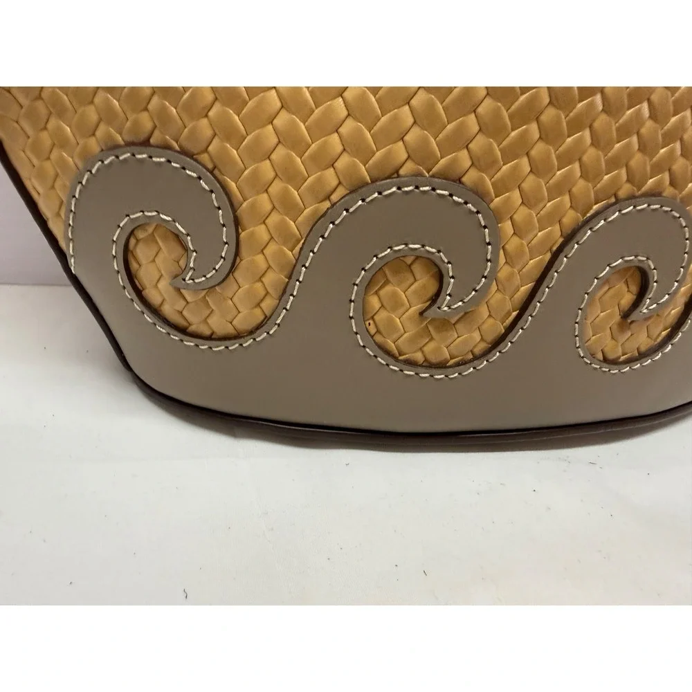 Dooney Bourke Beacon Woven ATLANTIC Tote Tan Taupe Shoulder Bag PURSE NWTS - Picture 5 of 12
